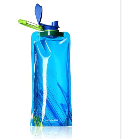 Drikkepose med karabinkrok, 0,7L vannflaske, Festival/Utendørs Campingbeholder/Pose/Farge: Blå