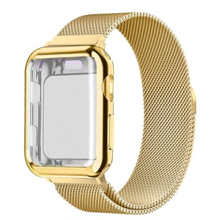 Fodral+Armband Milanese Loop För Apple Watch armband 44mm 40mm 45mm 46mm 49mm 42mm 38mm Armband iwatch Series 10 9 8 SE Ultra 2 Armband