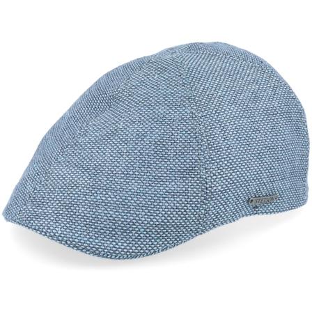 Stetson - Blå flatcap Caps - Texas Virgin Wool/Linen Blue Flat Cap @ Hatstore