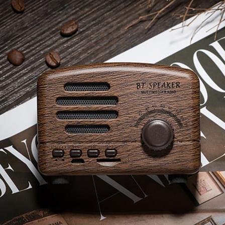 Retro Bluetooth-højttaler, Vintage Metal OTR FM/AUX-radio med Clas
