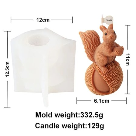 Søt ekorn kongle stearinlys mugg leker ekorn statue håndverk gips stearinlys fremstilling harpiks form