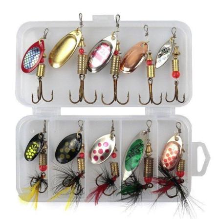 10 unika wobblers i praktisk låda för fiske multifärg