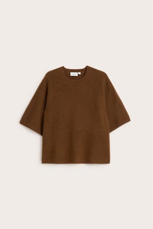 Kappahl | Oversized stickad t-shirt | Brun