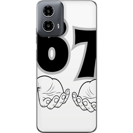 Kompatibelt Mobildeksel til Motorola Moto G34 67 meme hender grafisk svart-hvite seks sju hender illustrasjon trendy moderne estetikk