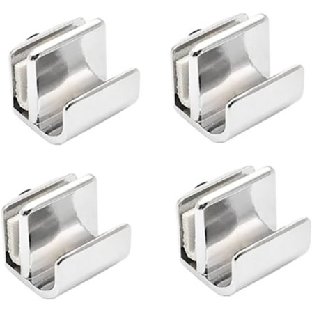 Pakke med glashåndtag, glasklips håndtag, zinklegering uden boring, dørklemmer, trækhåndtag til montrer, skuffer 5-8 mm glas