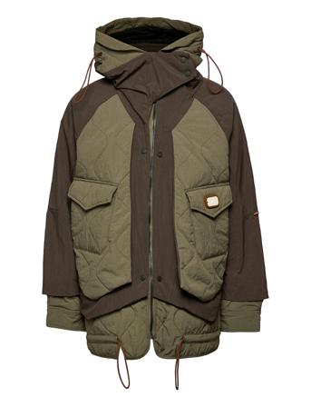Colourblock Mid-Length Jacket With Repreve Filling Green Scotch & Soda