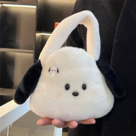 Kawaii plysch axelväska Sanrio Pochacco Cartoon Furry Handväska - spot sales
