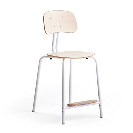Classroom chair YNGVE, 4 legs, white, birch, H 610 mm