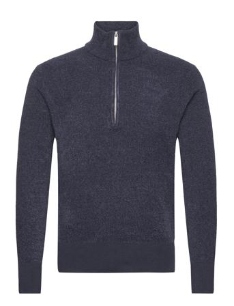 Slhrodney Ls High Neck Half Zip Tops Knitwear Half Zip Jumpers Navy Selected Homme