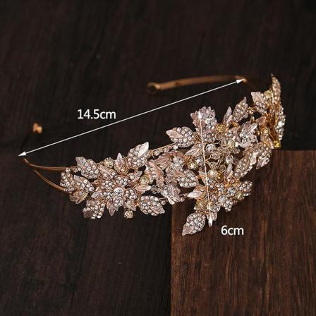 Kvinder Brudekrone Hovedstykke Legering Blade Skinnende Rhinestones Pandebånd Pandehår Fast Hårløkke Til