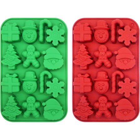 st Jul Silikon Sjokoladeformer, Julenisse Julegodteri Silikonformer, Juletre Silikon Godteformer