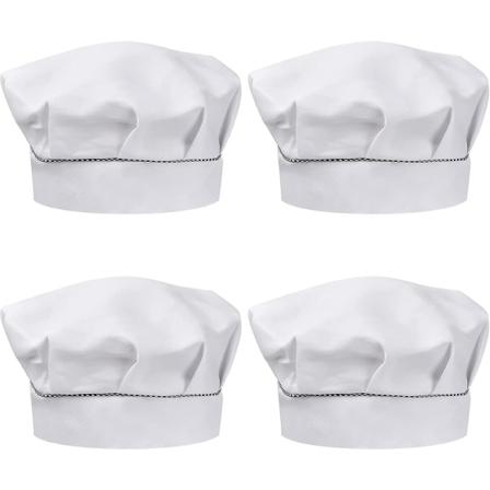4 stk Kokkehatter for barn 3-13 år gamle, justerbar matlagingshatt Guttepike, pustende kokketoque i polycotton, kokkehette for småbarn til hjemmelaget