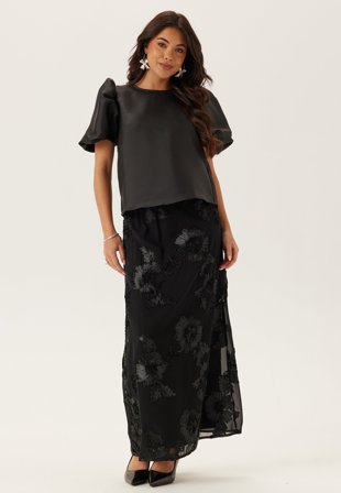 BUBBLEROOM-3D Flower Maxi Skirt-L