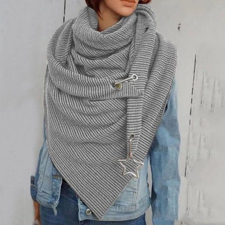 1PC Grå Halsduk Sjal Dam Wrap Scarves Sjalar Enfärgad Varm S