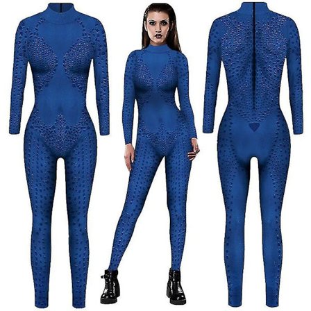 Superhelt Mystique Raven Darkholme Cosplay Sexy Jumpsuit Kostymer Halloween Kvinner Fancy Kjole