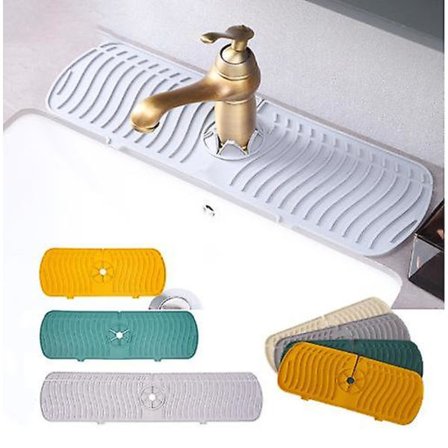 Stænkskærm til køkkenvaskarmatur, silikone vandfanger måtte til armatur, afløbsmåtte til vask bag armatur, beskyttelse til køkken- og 