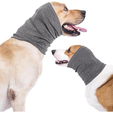 Øredeksel for hund, ørevarmere for hund, hettegenser for hund for støybeskyttelse, angstlindring, beroligende nakke- og ørevarmer for hunder og katter