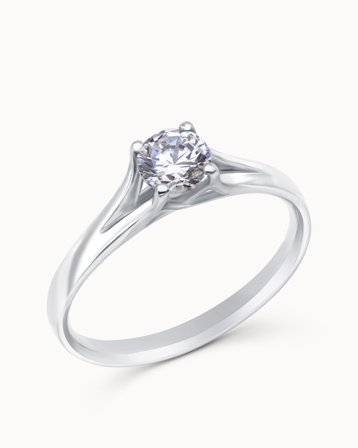 Solitairering Chloé 18K Hvidguld Naturlig diamant 0.50 carat - Forlovelsesringe & Vielsesringe hos Vanbruun