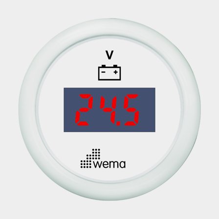 Voltmätare 8-32V digital vit
