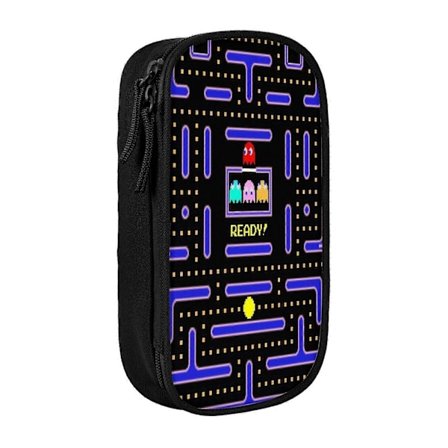 b1264 Pac-Man Penal for Syutstyr - Kompakt Organizer med Nettinglommer for Nåler, Tråd, Saks e1264