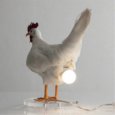2025 Egnet Kylling LED Lampe Egg Nattlampe Utstoppet Egg Skrivebordslampe