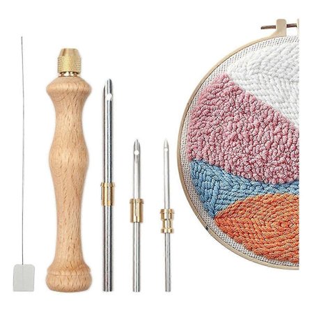 1 sett Punch Needle Nål Punch Verktøy, Rug Punch Needle med Enkel å Bruke, for Broderi Rug DIY Håndlagde Kunsthåndverk