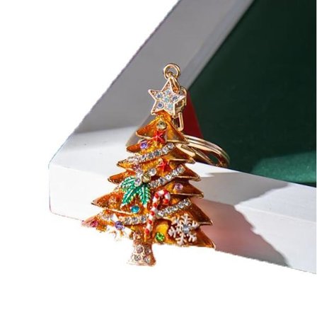 Nyckelring med Diamant-Julgranhänge