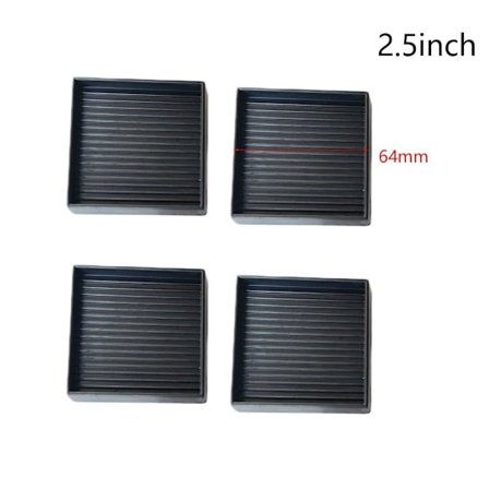 4 stk/sæt Møbelskånere Møbelpuder SORT 2,5 TOMMERS KVADRAT