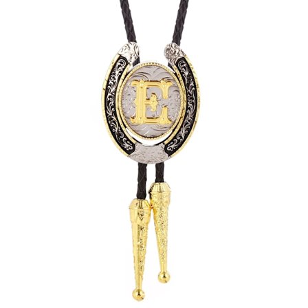 Vintage Bolo Tie för män - Initial Letter ABCDMJR till Z Wester