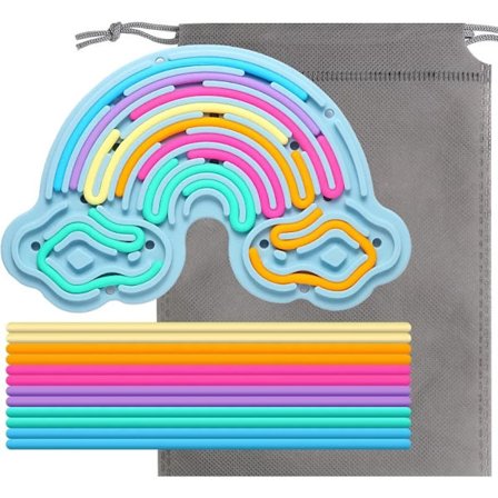 Sensorisk aktivitetstavla Rainbow Silikon Fidget Leksaker för att lugna stressångest ADHD Autism för Inspire Kids 3+ kreativa talanger