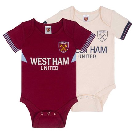 West Ham United FC Baby Hem- och Bortadräkt Babybody (2-pack) 0-