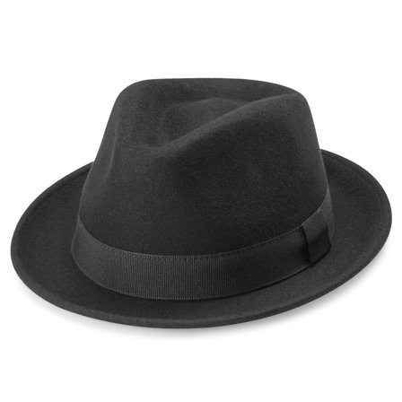 Czarny kapelusz trilby Tomasso Moda dla mężczyzn - Kapelusze trilby