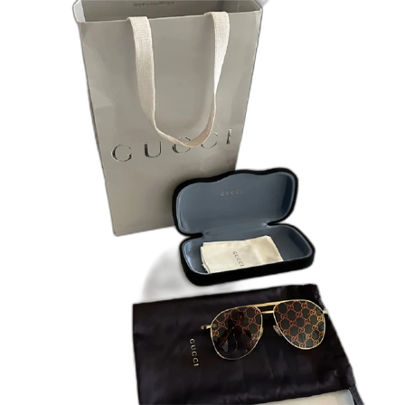 Gucci aviator solglasögon med GG-mönster