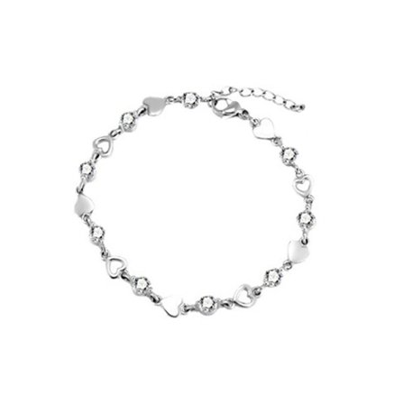 Hjärtarmband Love Zircon Armband Hjärta Armband Kedje Armband Fest Smycken Legering Material Present till Kvinnor Flickor