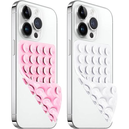 2025 Uusin malli 2 kpl silikoninen imukuppi puhelinkotelon pidike, liukumaton puhelin, handsfree-vahva ote, sopii selfieihin ja videoihin