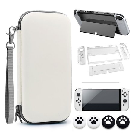 Nintendo Switch OLED -kantolaukku - Suojaava EVA-kovakuori, jalusta, näytönsuoja ja peukalokahvat