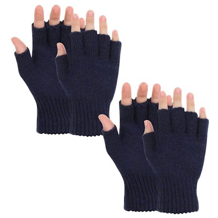 2 Par Fingerløse Varme Cashmere Handsker - Fortykket Strik Touchscreen Strækmuffer til Mænd og Kvinder