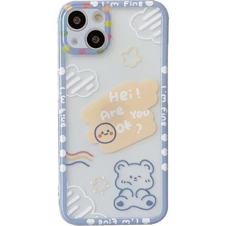 Cartoon Söta Kawaii Björnmoln Bokstäver Transparent Mjukt Iphone-skal För Kvinnor Flickor (transparent, iphone 12 Pro) Iphone 12 Pro Transparent