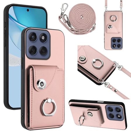 Motorola Edge 60 Fusion / Edge 60 Skal med Organiseringskort, Ringhållare och Lång Lanyard