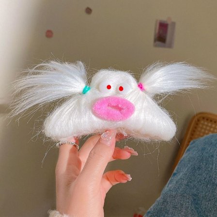 Ugly Doll Hårklemme Pølse Munn Hårkloklemme HVIT