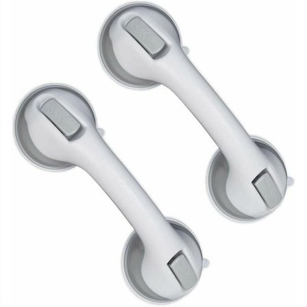 Imukuppikahva, 2 kpl:n setti, suihku- ja kylpyammetuki, 25 kg, vanhuksille, seinälle, valkoinen/harmaa