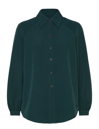 Scotch & Soda Crepe Peasant Sleeve Overshirt Grön