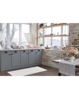 Plastmatta Hilma Plain Vit - 70x150 cm - KM Carpets