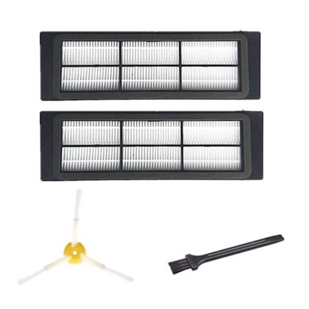 2 filter + 1 sidoborste + borste (3 klor) för Xiaomi dammsugartillbehör