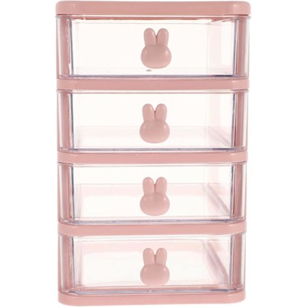 Plast Oppbevaringsskuff, 21X17cm 4 Lag Multifunksjonell Skrivebord Oppbevaringsskap Oppbevaringsbeholdere med Skuffer Mini Skuffer Organizer for Hjem,