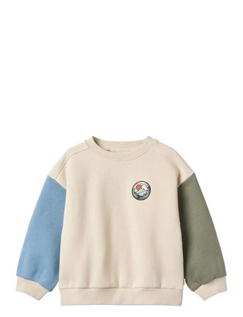 Sweatshirt L/S Badge Elliot Cream Wheat
