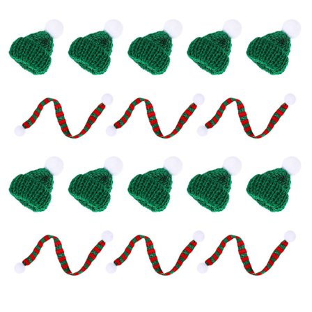 Pakke med 20 mini julehatte, jules巾, vinflaskepynt, små hatte og巾, håndværk (23X1 cm, som vist på billedet)