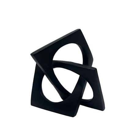 Dekorativ knude, sort polyresin, 22x14x23 cm