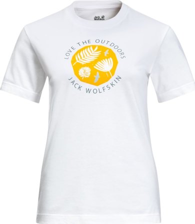 Jack Wolfskin Women's Wild Flower Tee short-sleeved sweaters White XL