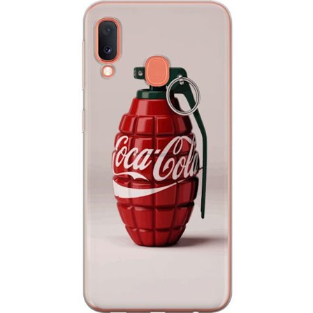 Kompatibelt Mobildeksel til Samsung Samsung Galaxy A20e Kunstnerisk illustrasjon av Coca Cola granateple i rødt og grønt, pop art inspirert motiv me